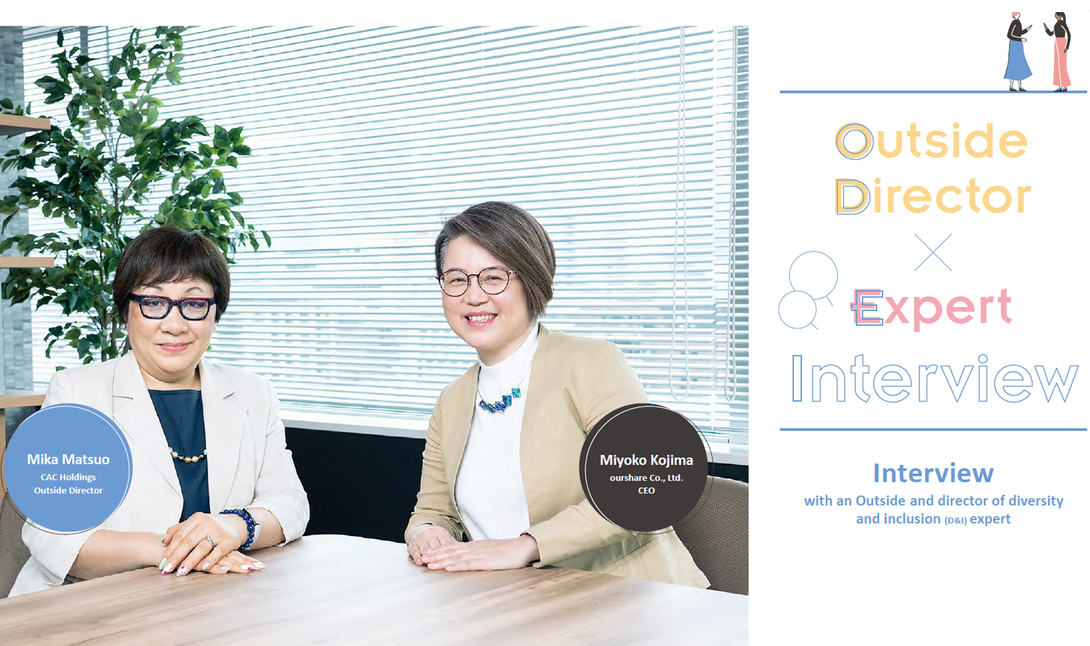 Mika Matsuo CAC Holdings Outside Director, Miyoko Kojima ourshare Co., Ltd. CEO